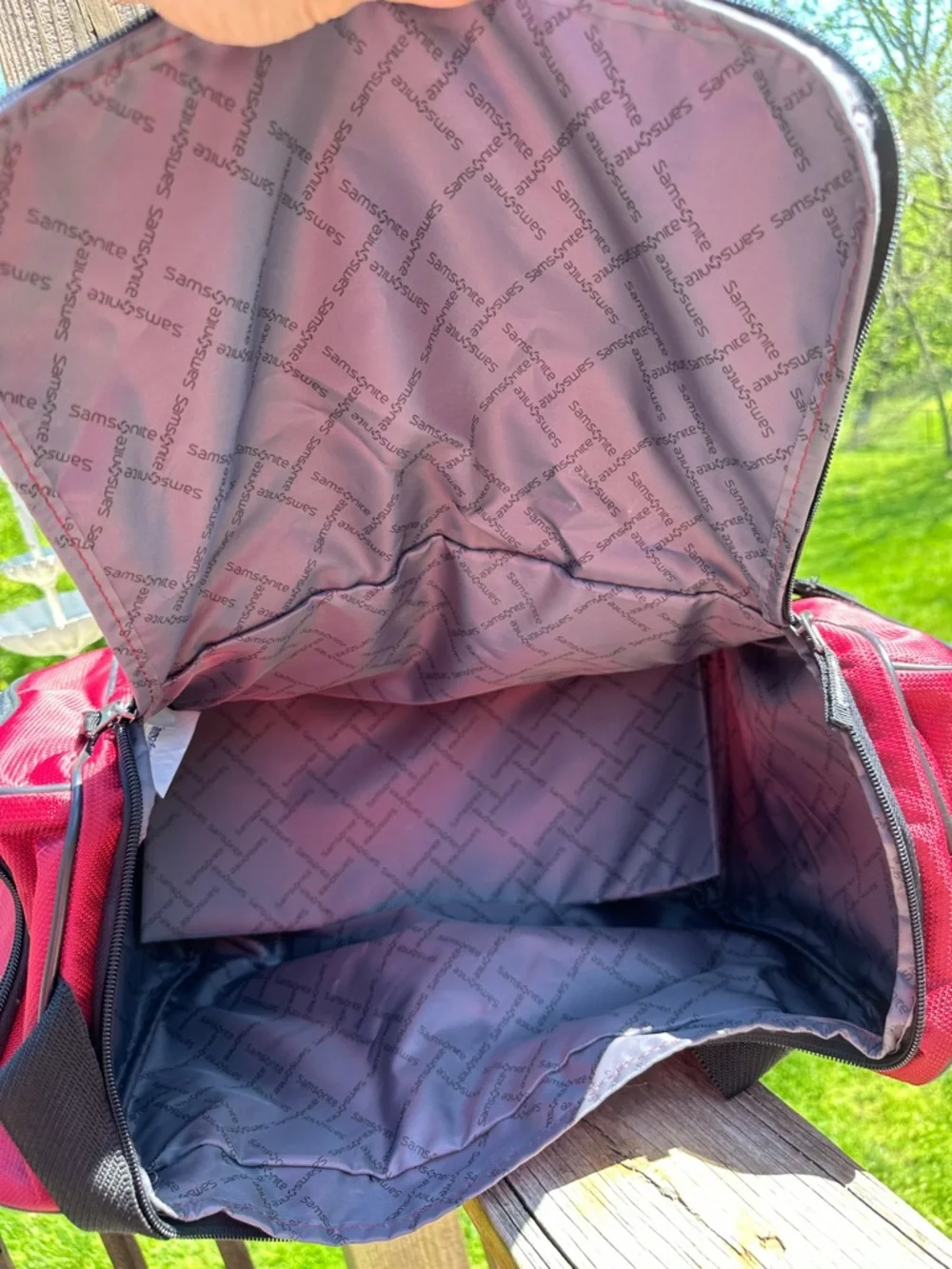 Samsonite Red and Black Travel Duffel Bag